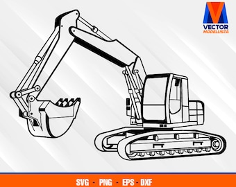 Hydraulic Excavator EPS - SVG - PNG - Dxf  Vector Art