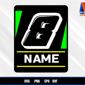 Race Car Number Plate - Racing Numbers and alphabet SVG - EPS - PNG - Dxf  Vector Art - Cricut - Silhouette Cameo