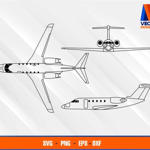 Cita 3 Avión Blueprint EPS - SVG - PNG - Dxf Vector Art - Cricut - Silhouette Cameo