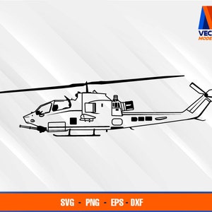 Bell Ah-1F Cobra SVG - EPS - PNG - Dxf Vector Art - Amerikaanse luchtmacht Cricut - Silhouette Cameo
