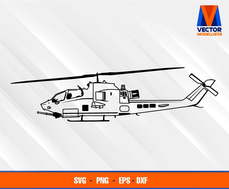 Bell Ah-1f Cobra SVG - EPS - PNG - Dxf Vector Art - Us Air Force Cricut ...