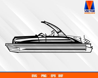Arch Model Pontoon Boat EPS - SVG - PNG - Dxf  Vector Art - Cricut - Silhouette Cameo