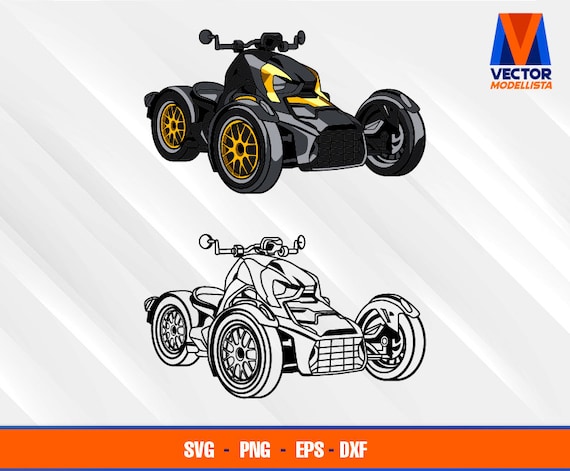 2023 Ryker Three Wheeler Motorcycle EPS SVG PNG Dxf Vector Art