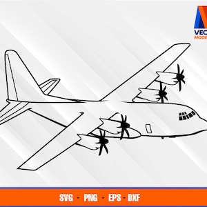 C-130J SVG - EPS - PNG - Dxf Vector Art - Us Air Force Cricut - Silhouette Cameo