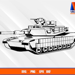M1A2 Abrams V3 Military Vehicle EPS - SVG - PNG - Dxf  Vector Art - Cricut - Silhouette Cameo