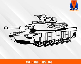 M1A2 Abrams V3 Military Vehicle EPS - SVG - PNG - Dxf  Vector Art - Cricut - Silhouette Cameo
