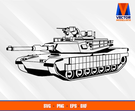 M1A2 Abrams V3 Military Vehicle EPS - SVG - PNG - Dxf Vector Art