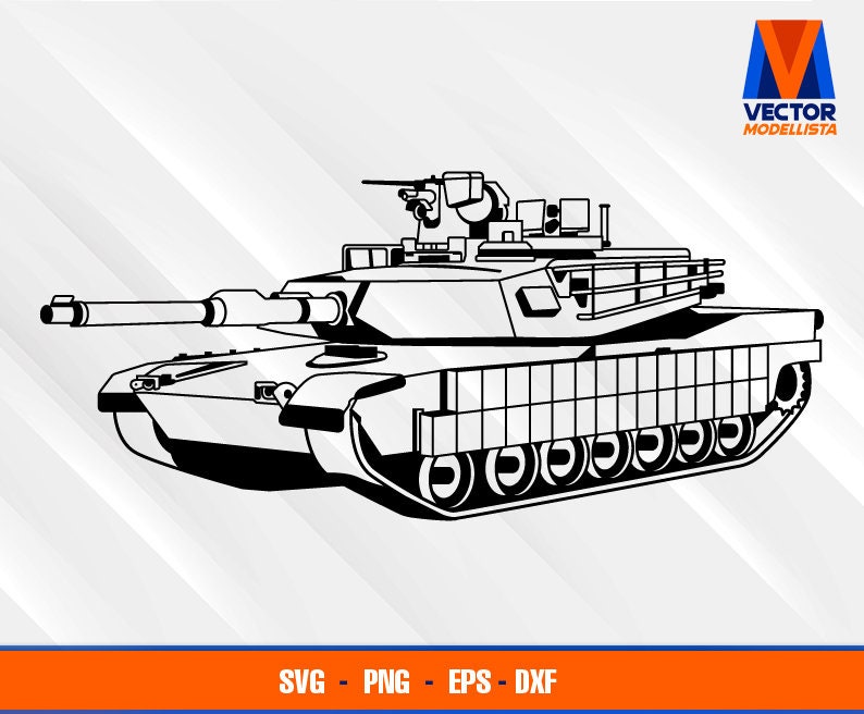M1A2 Abrams V3 Military Vehicle EPS - SVG - PNG - Dxf Vector Art