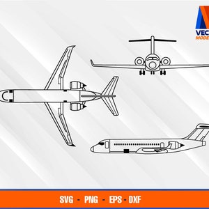 ARJ21-700 Airplane Blueprint EPS - SVG - PNG - Dxf  Vector Art - Cricut - Silhouette Cameo