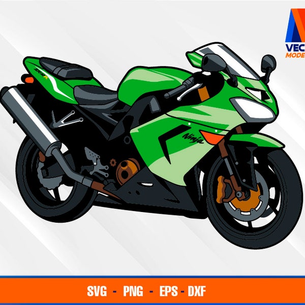 Ninja Zx 10R Motorcycle EPS - SVG - PNG - Dxf  Vector Art - Cricut - Silhouette Cameo