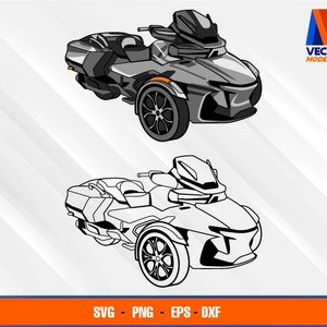 2023 Spyder RT Three Wheeler Motorcycle EPS - SVG - Png - Dxf  Vector Art - Cricut - Silhouette Cameo