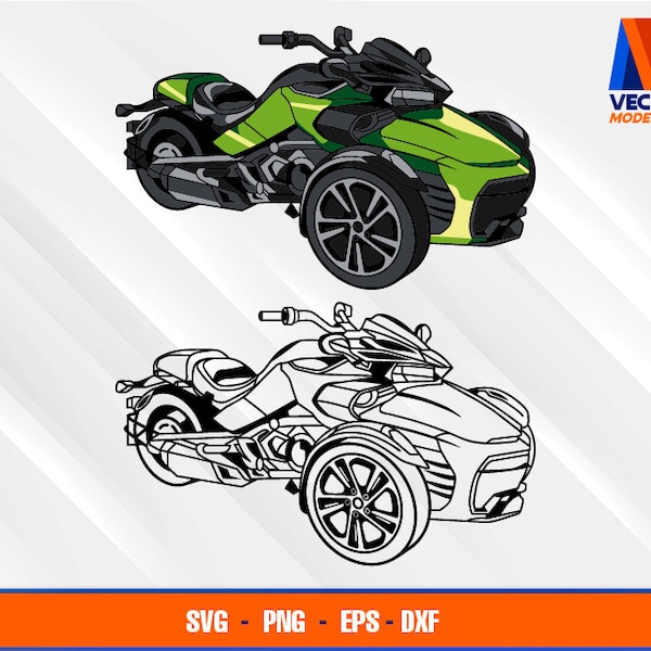 2022 Spyder F3 Three Wheeler Motorcycle EPS - SVG - PNG - Dxf  Vector Art - Cricut - Silhouette Cameo