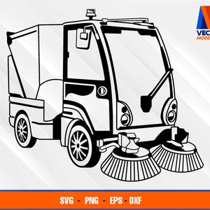 850 EU6 Road Sweeper SVG - PNG - Dxf Vector Art - Cricut - Silhouette Cameo