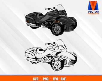 2019 Spyder F3 Three Wheeler Motorcycle EPS - SVG - PNG - Dxf  Vector Art - Cricut - Silhouette Cameo