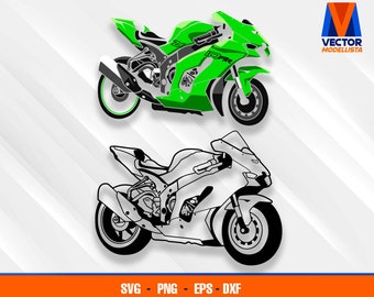 Ninja Zx-10R/rr バイク EPS - SVG - PNG - Dxf ベクターアート