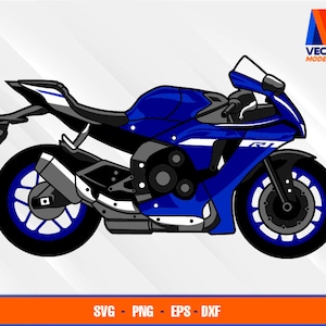 Yzf-R1 Motorcycle EPS - SVG - PNG - Dxf  Vector Art - Cricut - Silhouette Cameo