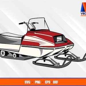 Vintage Snowmobile EPS - SVG - PNG - Dxf Vector Art - Cricut - Silhouette Cameo