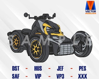 2023 Ryker Dreirad Motorrad DST - EXP - PES - Exp - Hus - Stickdatei, Stickdatei, Stickdatei, Stickmuster