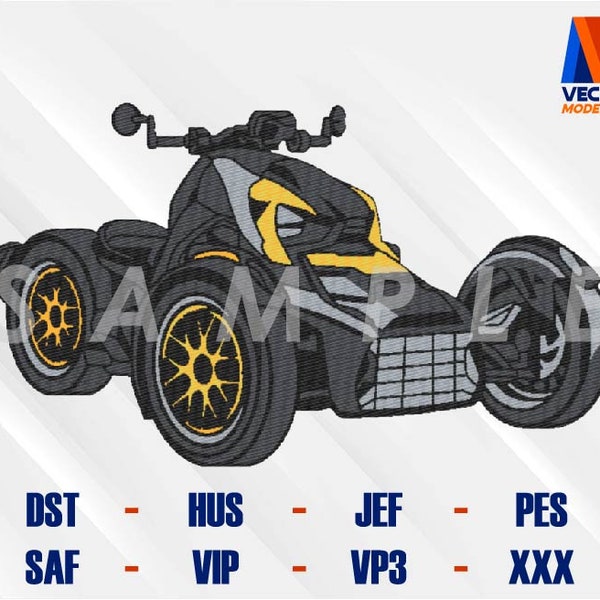 2023 Ryker Three Wheeler Motorcycle DST - EXP - PES - Exp - Hus - Machine Embroidery Design, Embroidery Files, Embroidery Designs