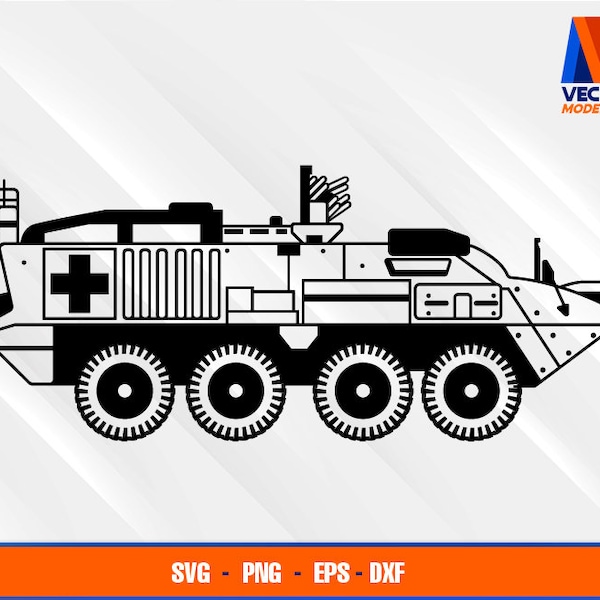 M1133 Medical Evacuation Vehicle SVG - EPS - PNG - Dxf  Vector Art - Cricut - Silhouette Cameo