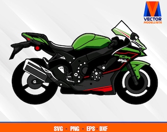 Ninja Zx 10R Motorcycle EPS - SVG - PNG - Dxf Vector Art