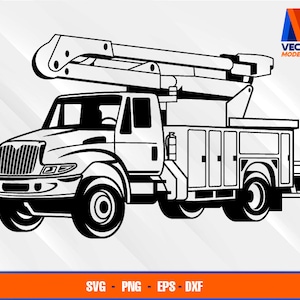 Bucket Truck SVG - PNG - Dxf  Vector Art - Cricut - Silhouette Cameo