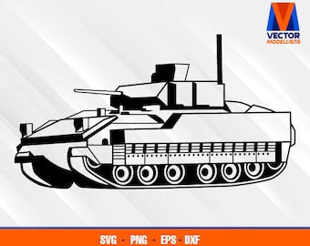 Bradley Military Fighting Vehicle EPS - SVG - PNG - Dxf  Vector Art - Cricut - Silhouette Cameo