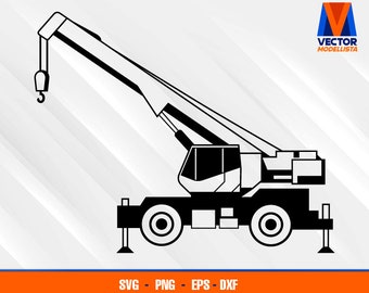 30-50T Rough Terrain Crane SVG - PNG - Dxf  Vector Art - Cricut - Silhouette Cameo