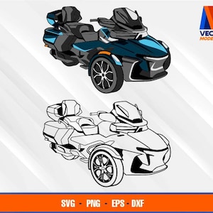 2023 Spyder RT Limited Three Wheeler Motorcycle EPS - SVG - Png - Dxf  Vector Art - Cricut - Silhouette Cameo