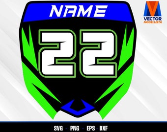 Motocross racing number plate - racing alphabet and numbers  SVG - EPS - PNG - Dxf  Vector Art - Cricut - Silhouette Cameo