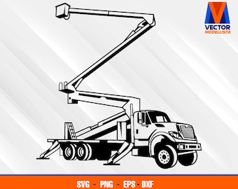 Bucket Truck SVG - PNG - Dxf  Vector Art - Cricut - Silhouette Cameo