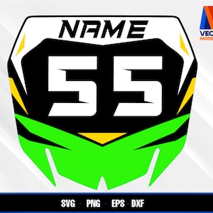 Motocross racing number plate - racing alphabet and numbers  SVG - EPS - PNG - Dxf  Vector Art - Cricut - Silhouette Cameo