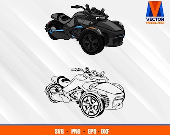 2023 Spyder F3-S Serie Especial Motocicleta de Tres Ruedas EPS - SVG - PNG - Dxf Vector Art - Cricut - Cameo de silueta