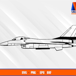 May include: Black and white silhouette of a fighter jet with a pointed nose and swept wings.