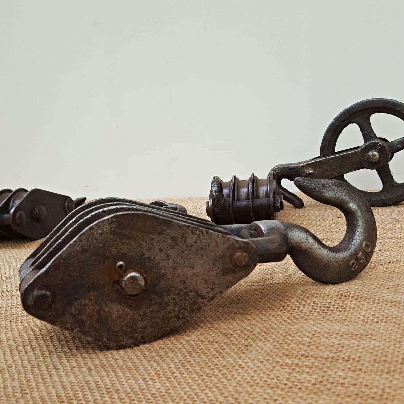 Vintage Decorative Pulley Collection Three Way Pulleys Etsy