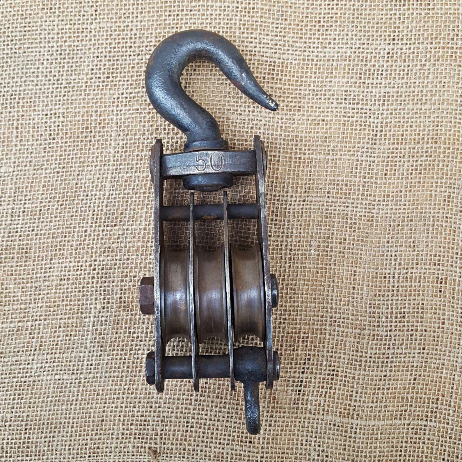 Vintage Decorative Pulley Collection Three Way Pulleys Etsy