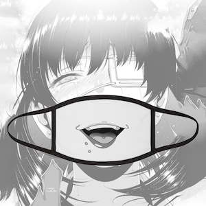 Ahegao Facemask Midari Ikishima for Anime Weaboo Lover, Manga Mouthmask Anime Girl Boy