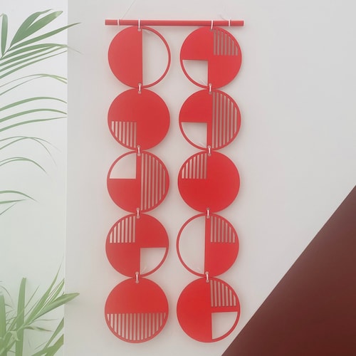 Lime Green Wall Hanging Geometric Art Plywood Decor Etsy