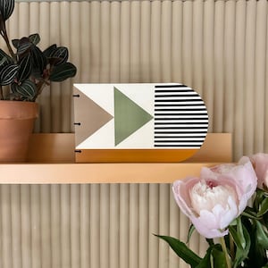 Cartão de aniversário feito à mão - Cartão de felicitações Bauhaus - Presentes sustentáveis - Cartão de felicitações 2 em 1 pendurado na parede - Cartão para ocasiões especiais - Arte moderna