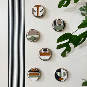 Modern Geometric Wall Decals Colourful Magnets Mid-century Modern Decor Fridge Magnet Art Modern Wall Dots Set of 6 Magnets/Decor image 2