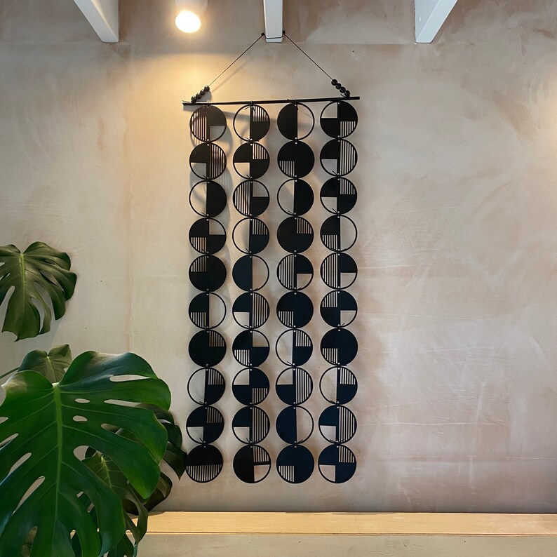 Black Modern Wall Hanging Large Wall Art Monochrome Art Etsy