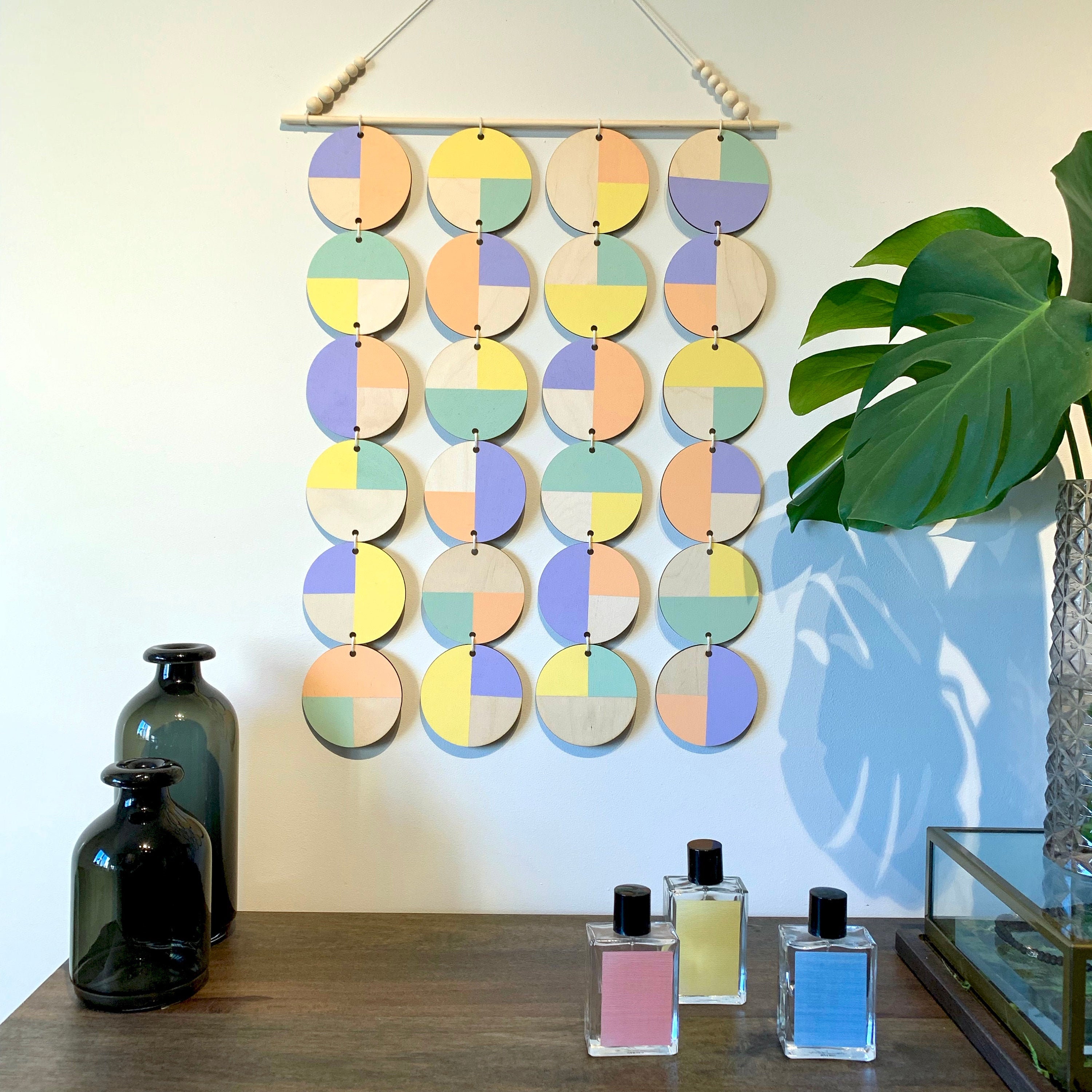 Large Wall Hanging Pastel Wall Hanging Scandinavian Wall Art Modern Art Wall Plaque Geometric Wall Hanging Minimalist Art Hanger