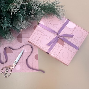 3 fogli di carta da regalo Bauhaus - Carta da regalo rosa scuro - Carta da regalo di qualità