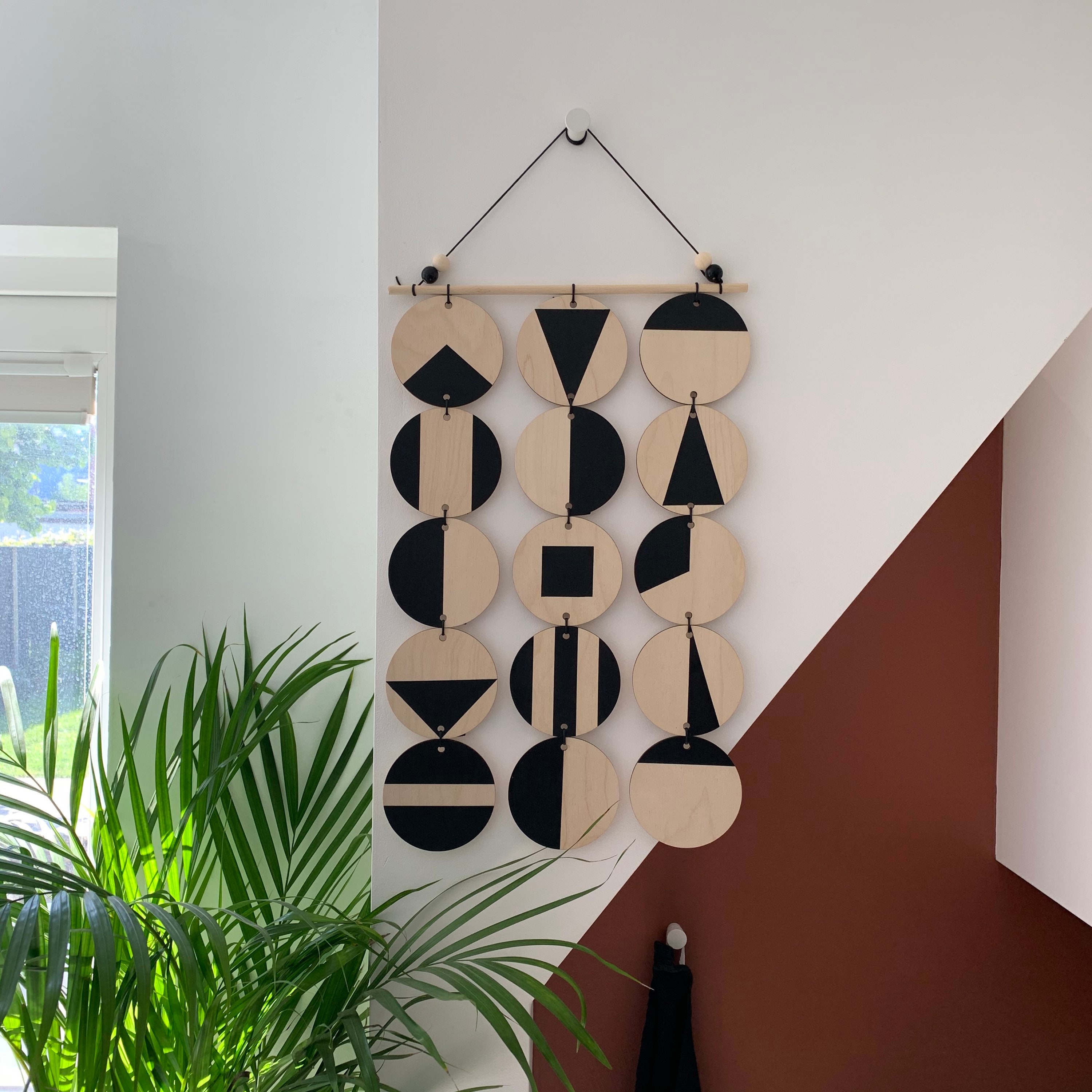 Large Wall Hanging Black Wall Hanging Monochrome Wall Art Etsy