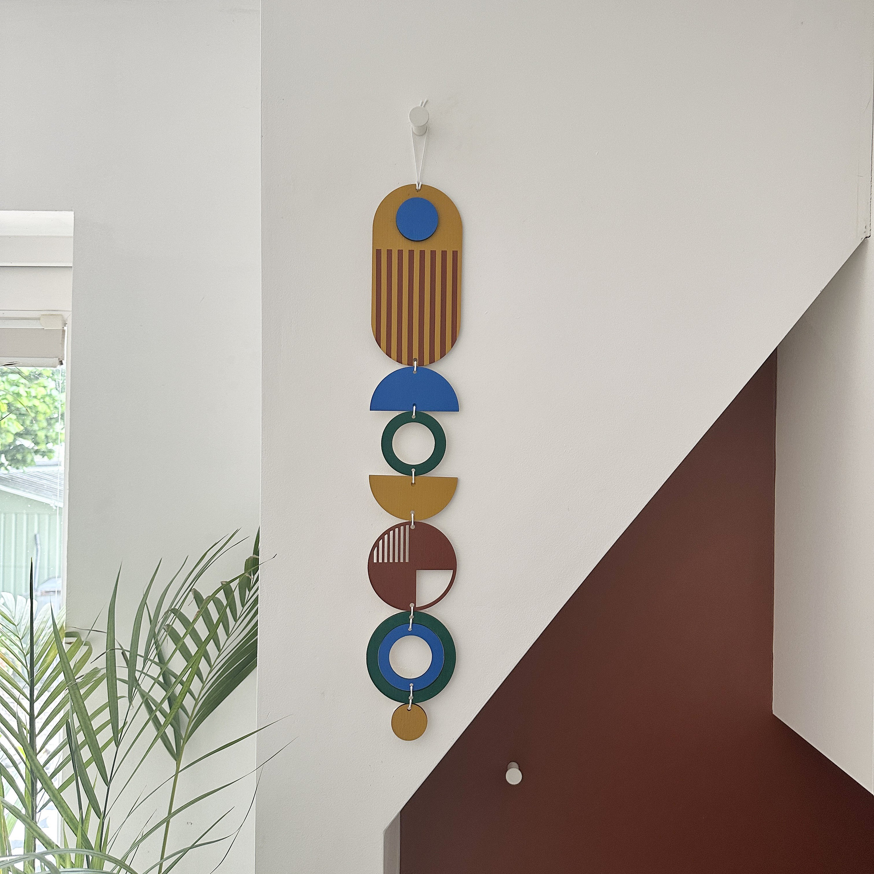 Painted Wall Hanging – African Inspired Art – Colourful Wall Decor – Slim Long Art – Thin Wall Hanging – New Home Gift – Custom Wall Art