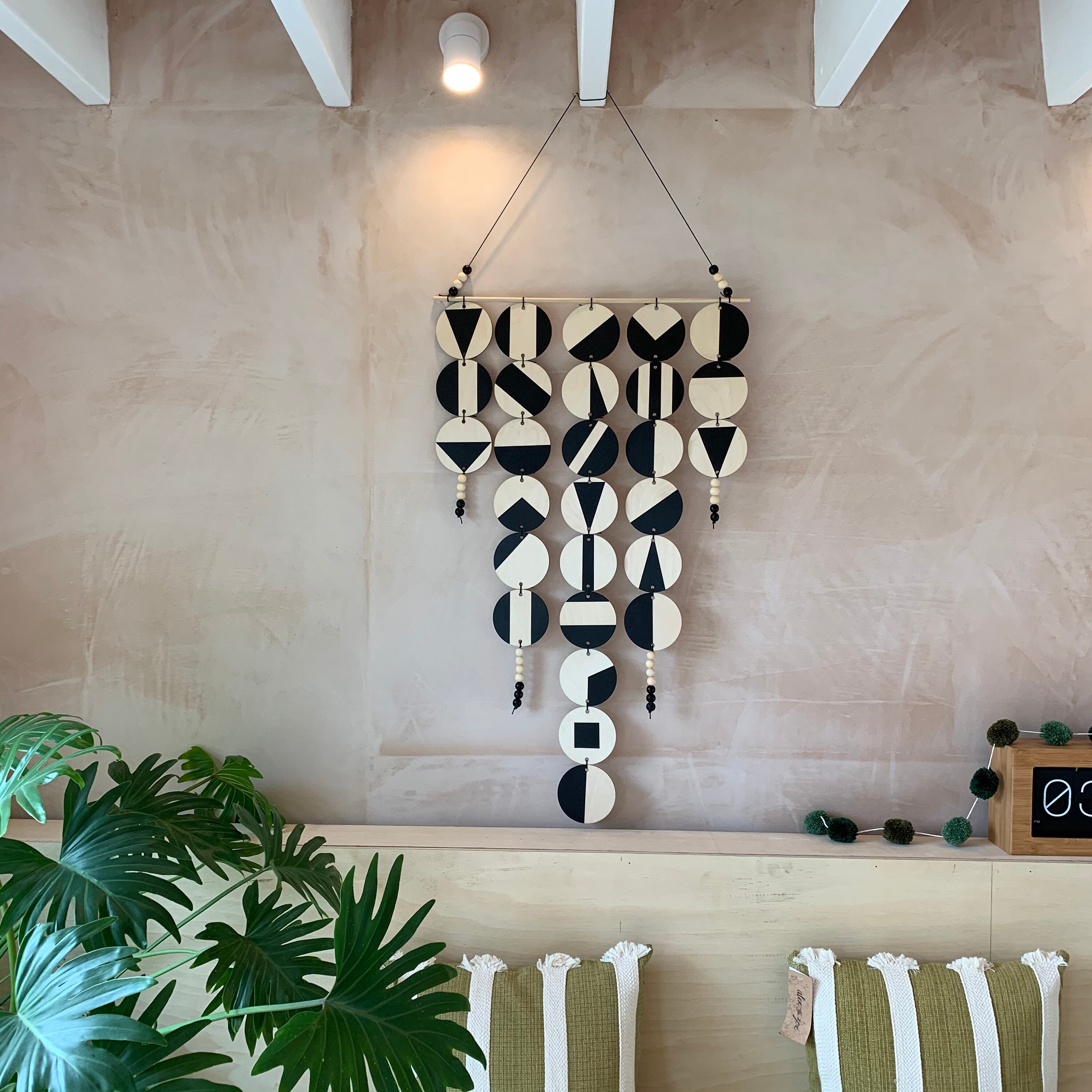 Large Chandelier Wall Hanging Wall Hanging Black Geometric Etsy