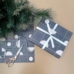 3 fogli di carta da regalo moderna - Carta da regalo monocromatica nera - Carta da regalo di qualità