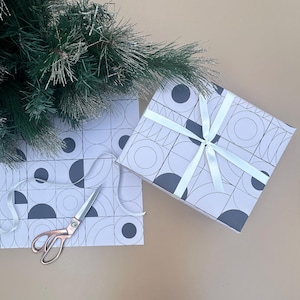 3 fogli di carta da regalo geometrica - Carta da regalo monocromatica - Carta da regalo di qualità