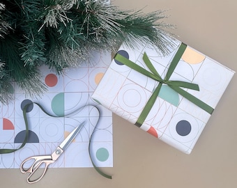 Bauhaus Wrapping Paper – Geometric Modern Gift Wrap, Matte Sheets