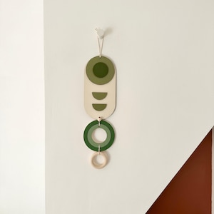 Moderne Geometrische Wand Kunst - Grüne Wand Dekor - Handgemachte Wohnkultur